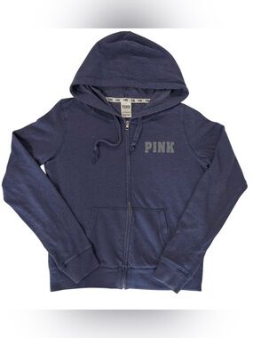 PINK Victoria’s Secret Love Pink Full Zip Hoodie Blue Size Small